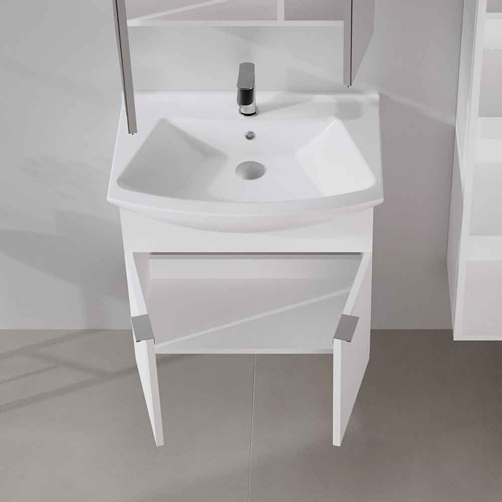 Purus 650mm Wooden Wall Mounted Vanity Unit & Basin in White