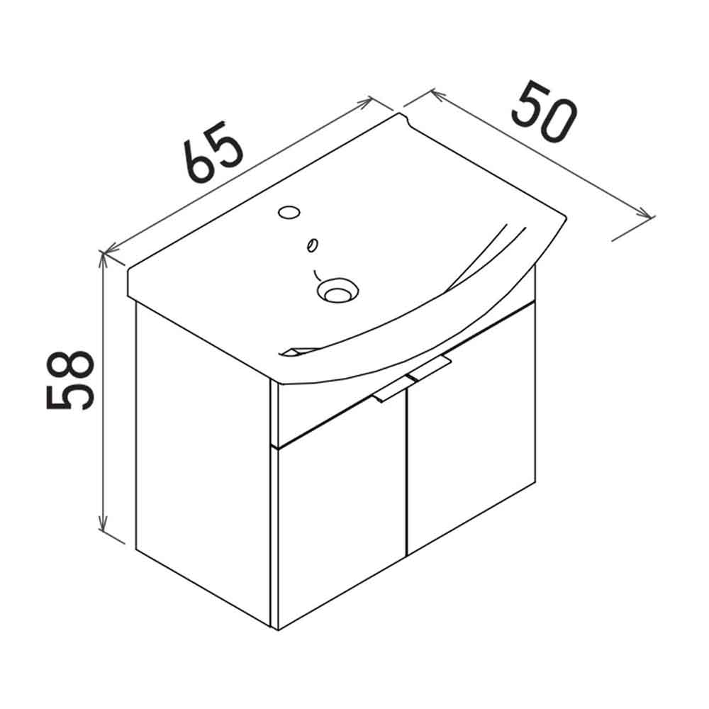 Purus 650mm Wooden Wall Mounted Vanity Unit & Basin in White