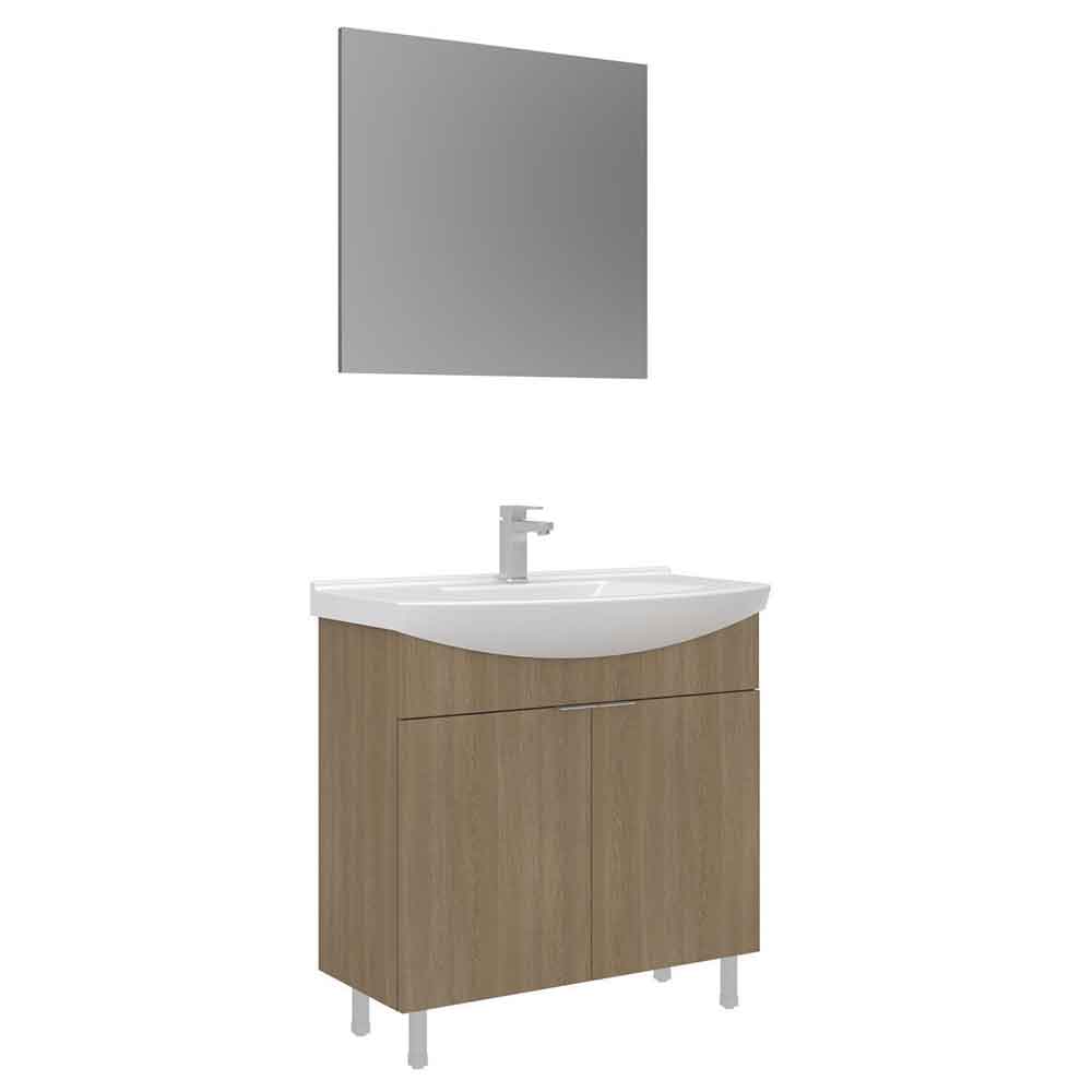 Purus 800mm Wooden Bathroom Furniture Set with 2 Doors in Oak