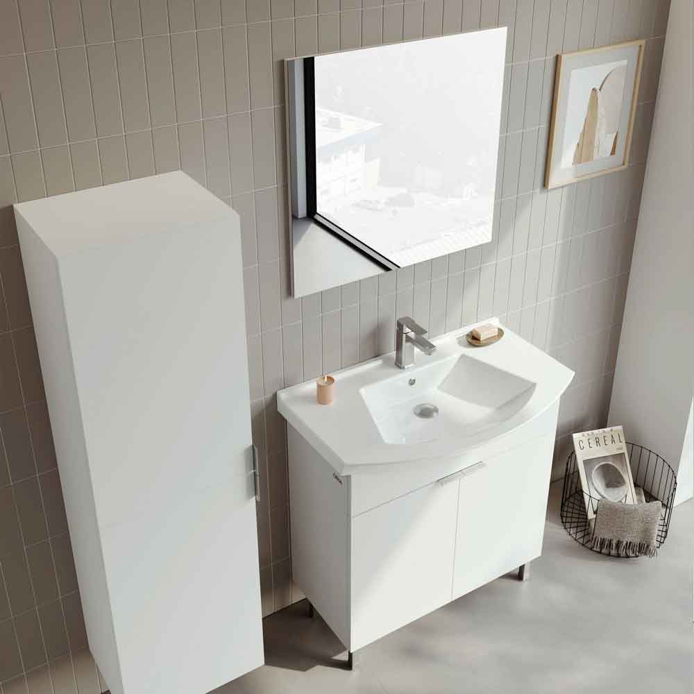 Purus 800mm Wooden Bathroom Furniture Set with 2 Doors in White