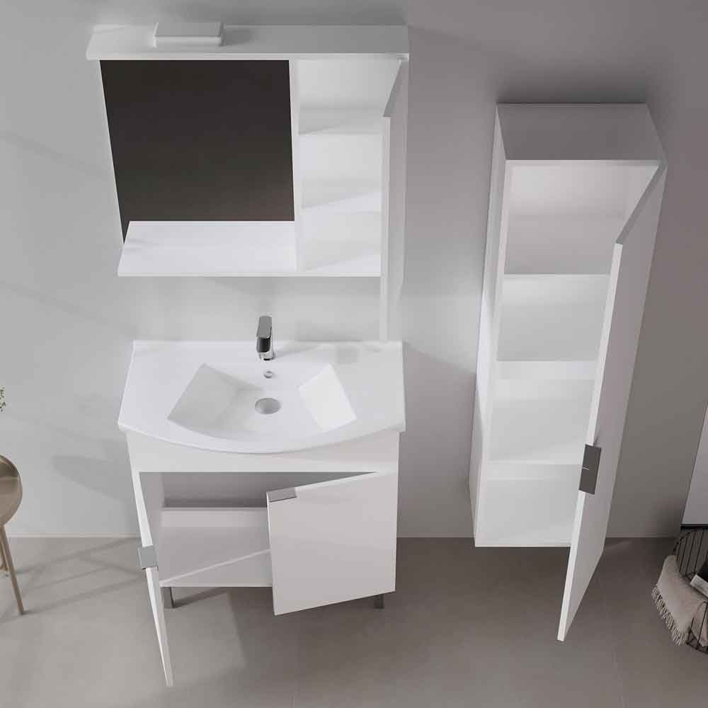 Purus 800mm Wooden Bathroom Furniture Set with 3 Doors in White