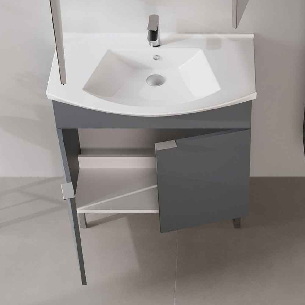 Purus 800mm Wooden Vanity Unit & Basin in Matte Anthracite