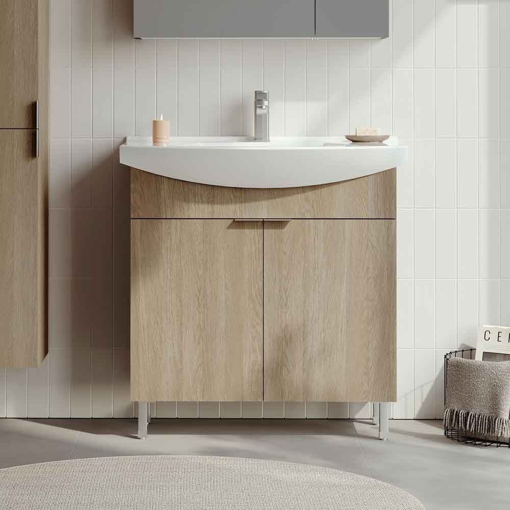 Purus 800mm Wooden Vanity Unit & Basin in Sonoma Oak