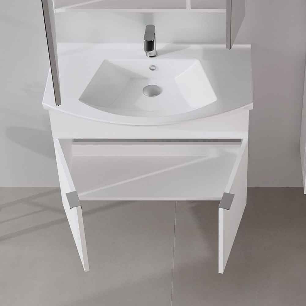 Purus 800mm Wooden Wall Mounted Vanity Unit & Basin in White