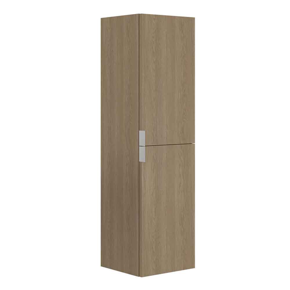 Purus Tall Wooden Wall Mounted Bathroom Storage Cabinet in Sonoma Oak