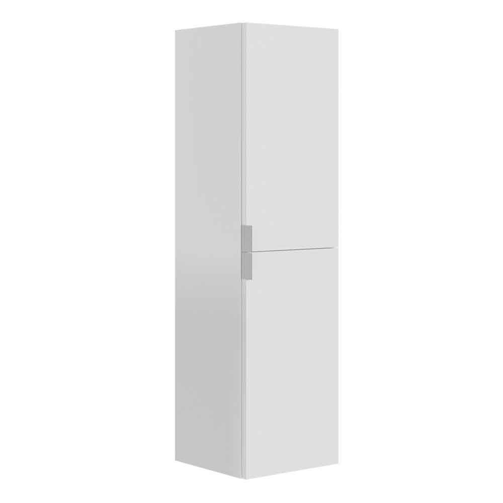Purus Tall Wooden Wall Mounted Bathroom Storage Cabinet in White