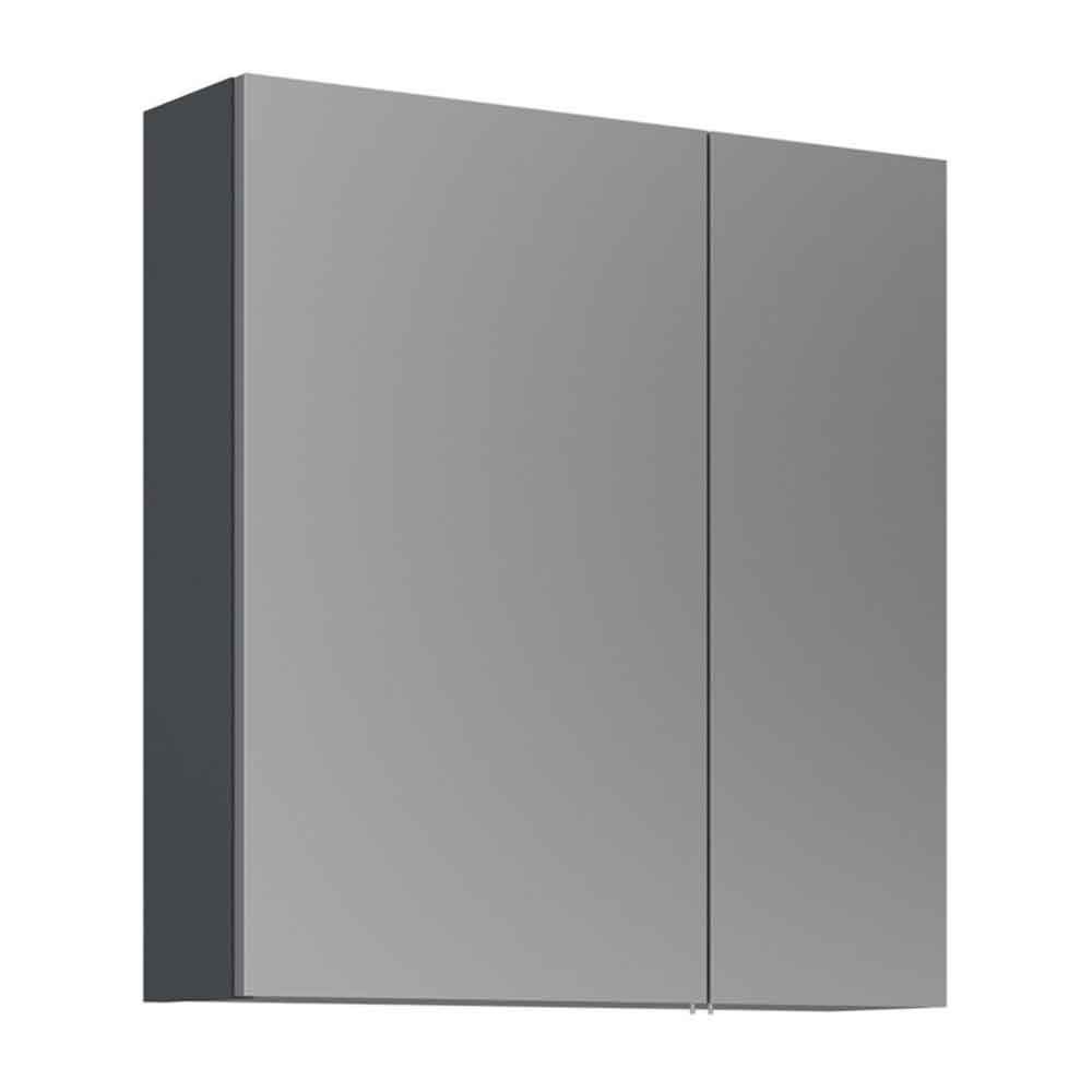 Purus Wooden Wall Mounted Bathroom Mirror Cabinet in Matt Anthracite