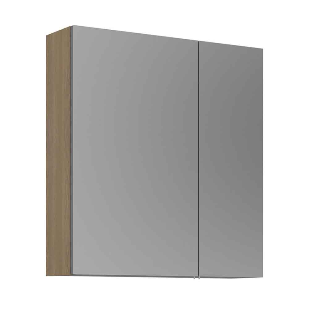 Purus Wooden Wall Mounted Bathroom Mirror Cabinet in Sonoma Oak