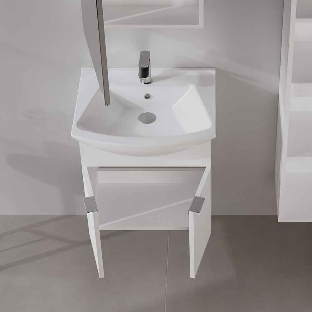 Purus Wooden Wall Mounted Vanity Unit & Basin in White