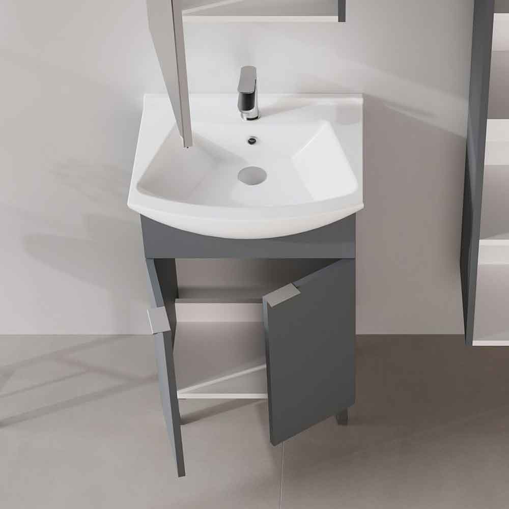 Purus Wooden Wooden Vanity Unit & Basin in Matte Anthracite