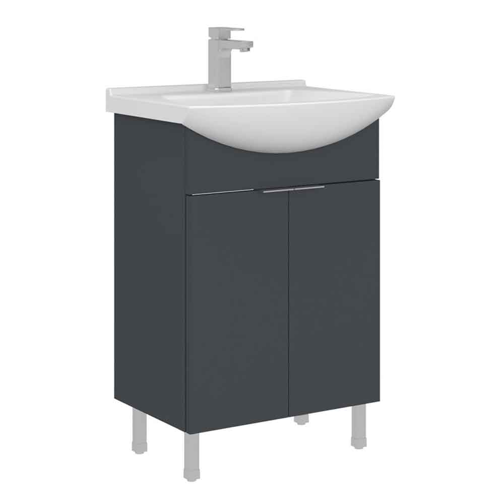 Purus Wooden Wooden Vanity Unit & Basin in Matte Anthracite
