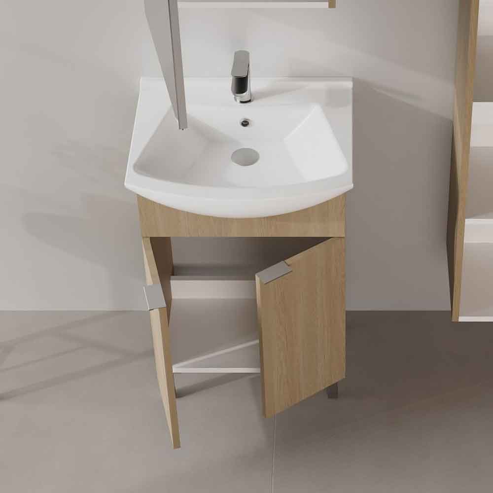 Purus Wooden Wooden Vanity Unit & Basin in Sonoma Oak
