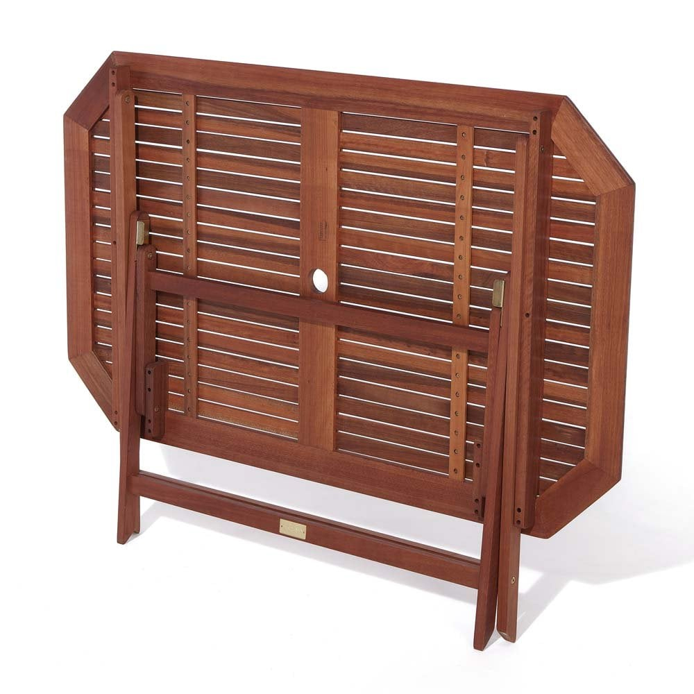 Putey Wooden Garden Dining Set With Green Cushions In Honey Brown