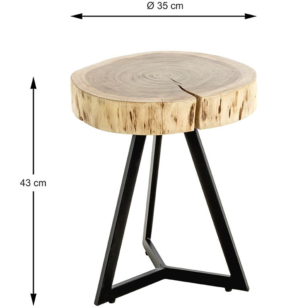 Putnam Small Wooden End Table In Oak And Black