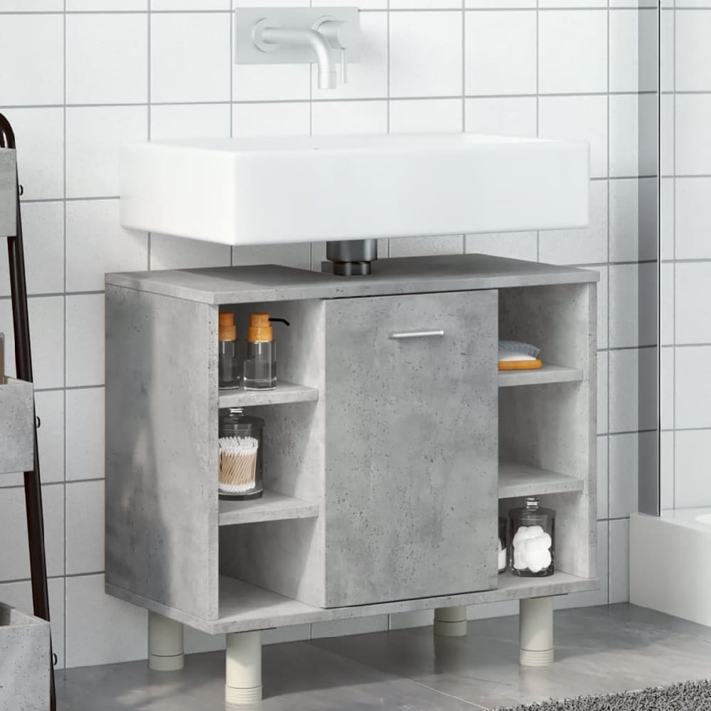 Read more about Putnam wooden vanity unit with 1 door in concrete grey