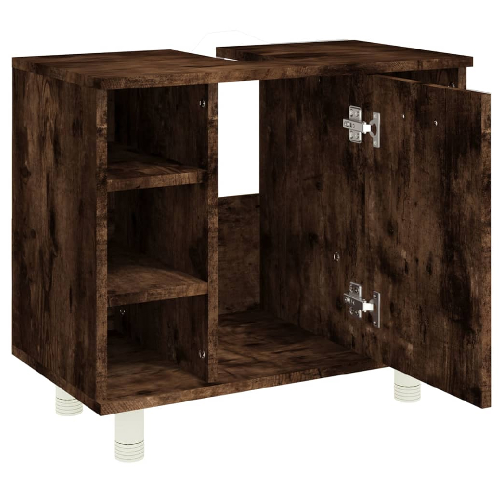 Putnam Wooden Vanity Unit With 1 Door In Smoked Oak