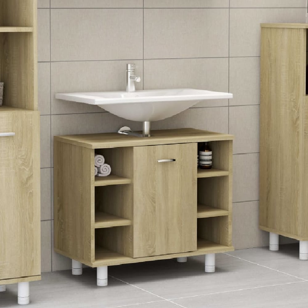 Read more about Putnam wooden vanity unit with 1 door in sonoma oak