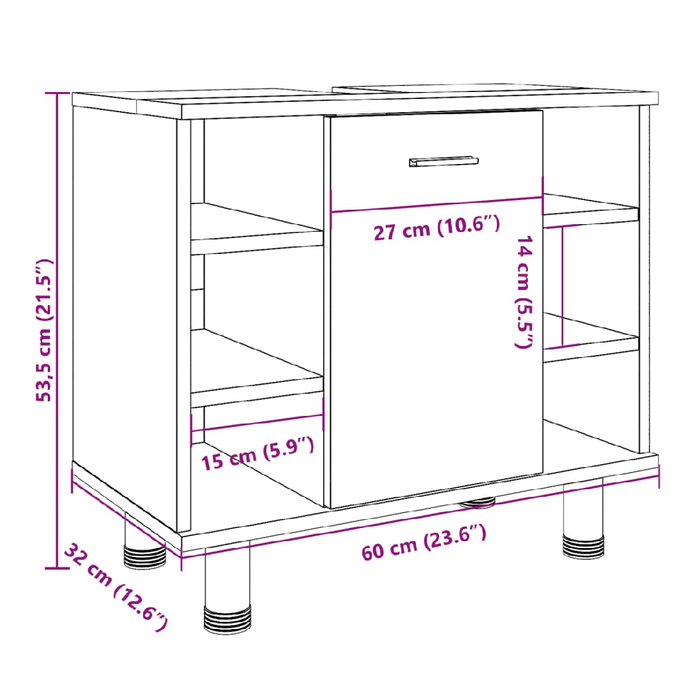 Putnam Wooden Vanity Unit With 1 Door In White