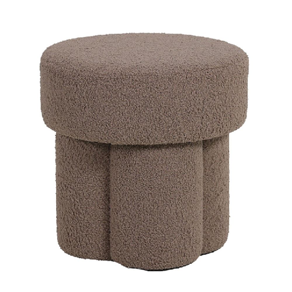 Qavon Fabric Stool in Brown and Taupe