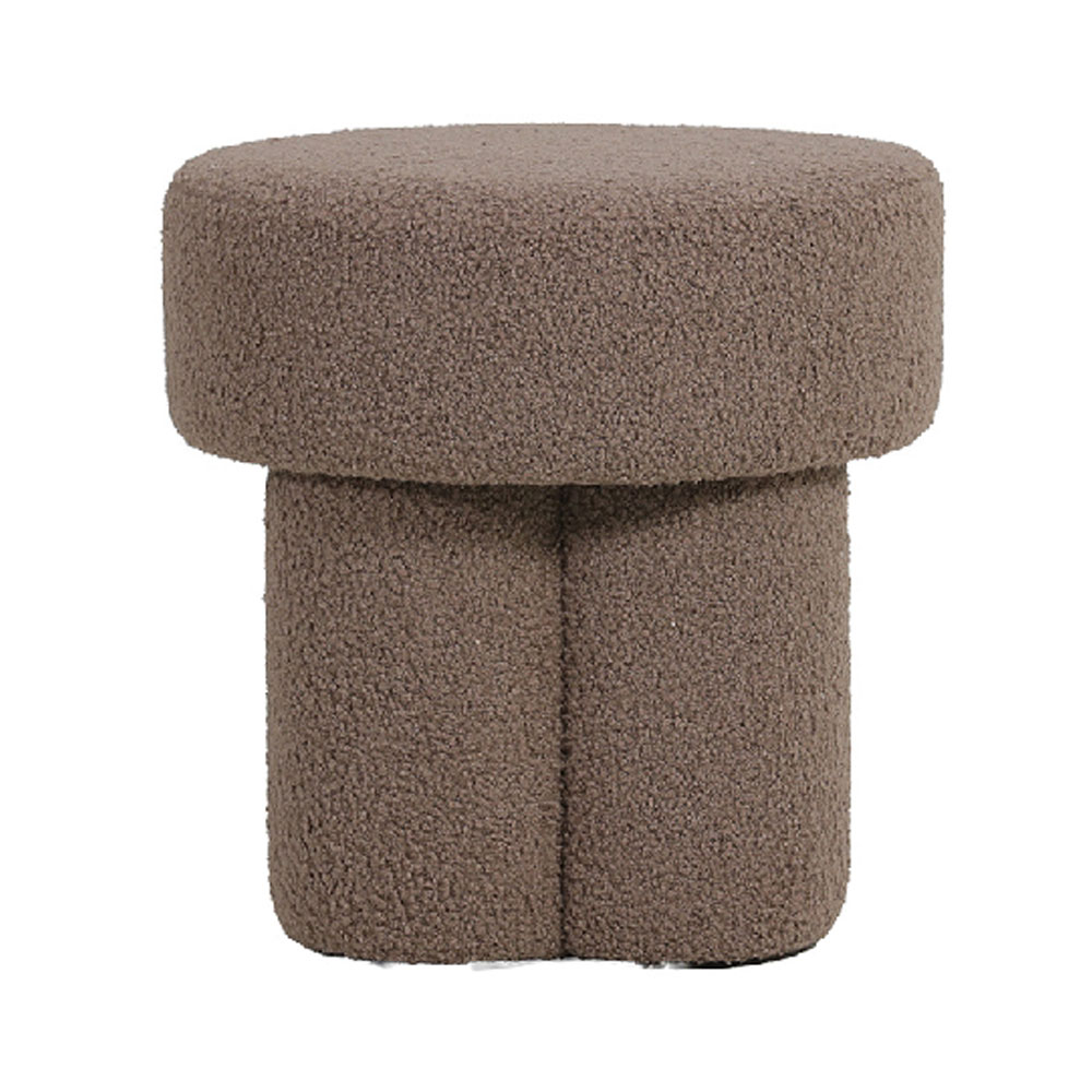 Qavon Fabric Stool in Brown and Taupe