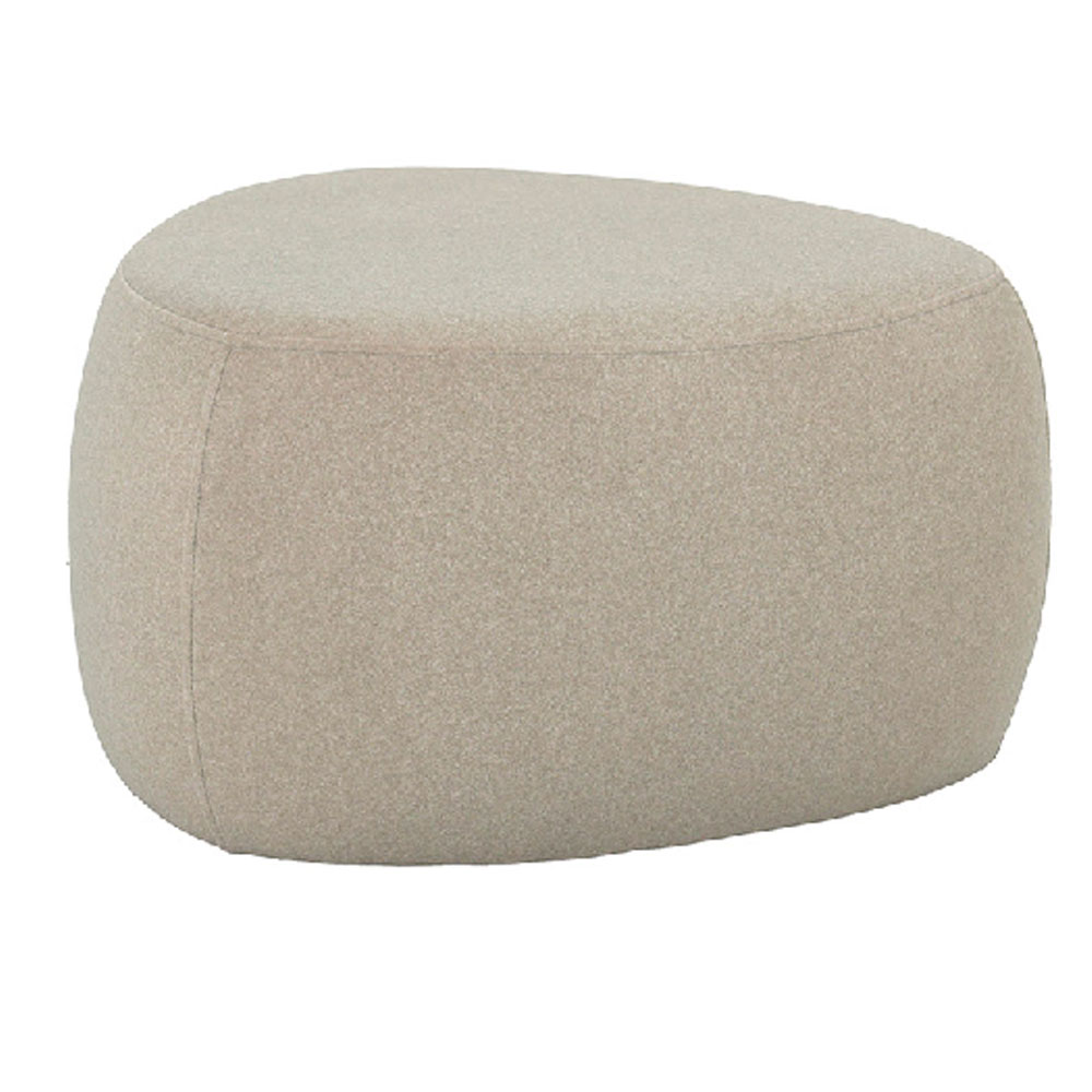 Qavon Large Fabric Stool in Beige