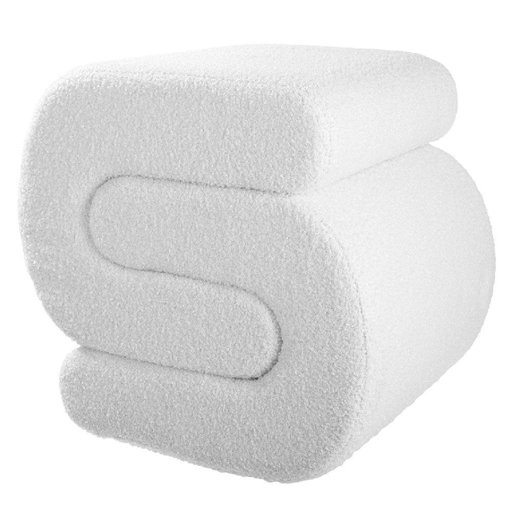 Qavon Polyester Stool in White