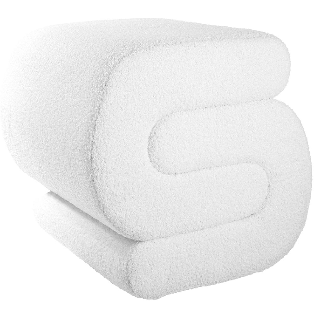 Qavon Polyester Stool in White