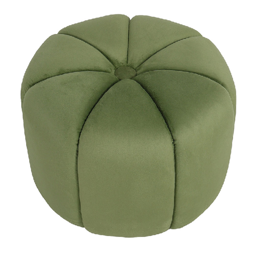 Qavon Velvety Stool in Green