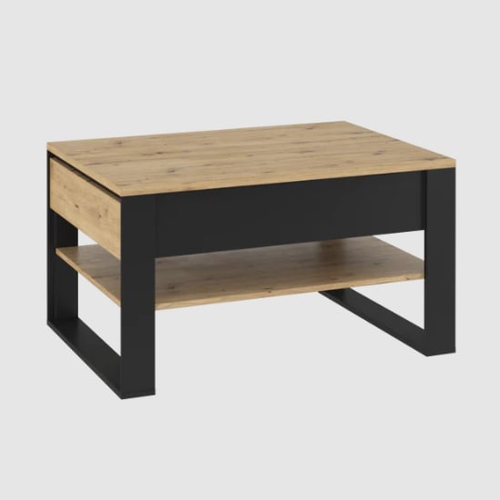Read more about Qesso wooden coffee table in artisan oak with undershelf