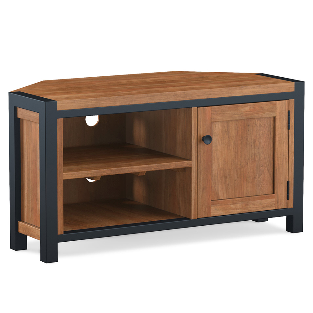 Qimera Acacia Wood Corner TV Stand with 1 Door