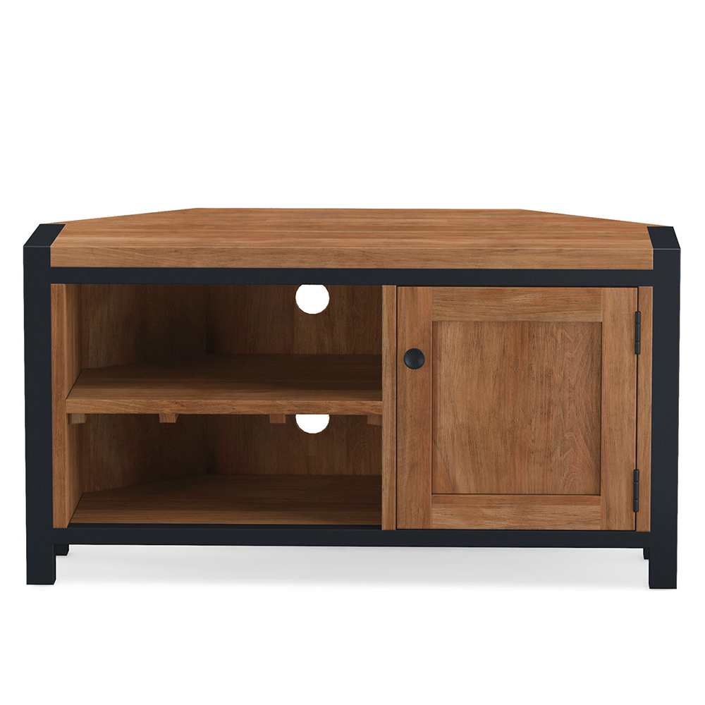 Qimera Acacia Wood Corner TV Stand with 1 Door