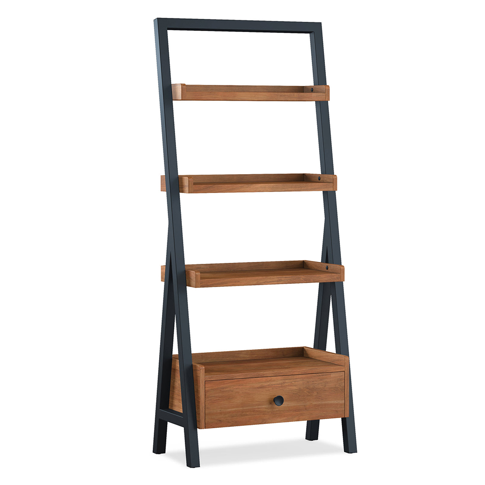 Qimera Acacia Wood Ladder Bookcase