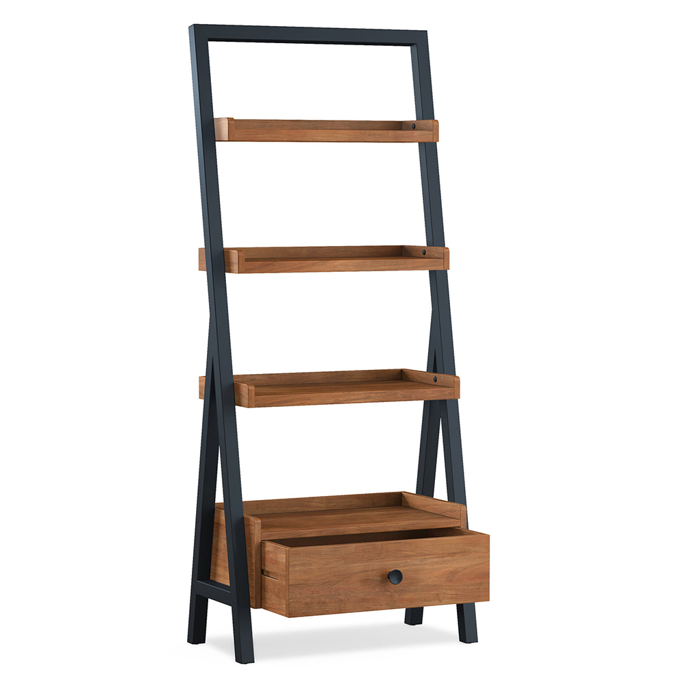 Qimera Acacia Wood Ladder Bookcase