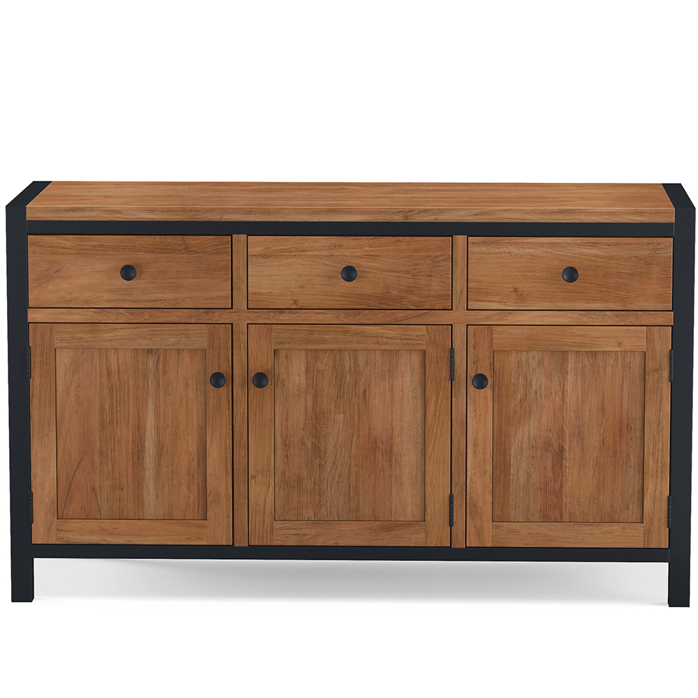 Qimera Acacia Wood Sideboard with 3 Doors 3 Drawers
