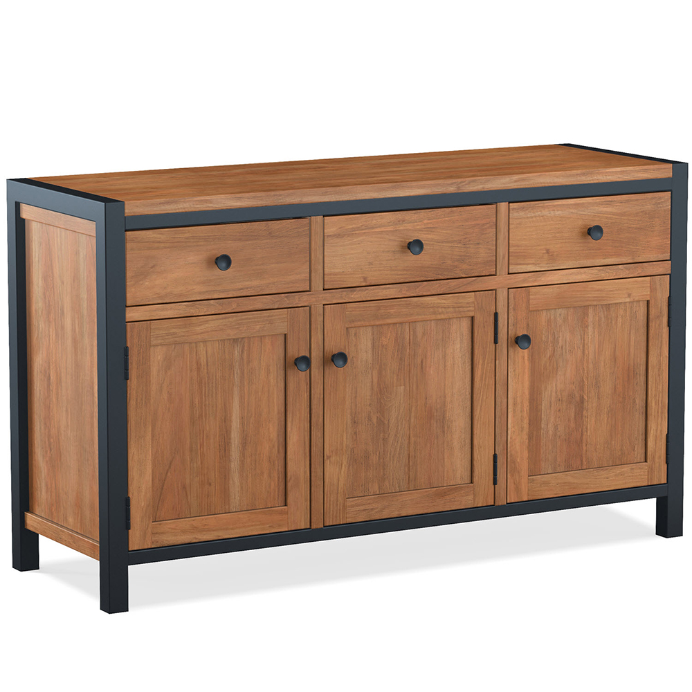 Qimera Acacia Wood Sideboard with 3 Doors 3 Drawers