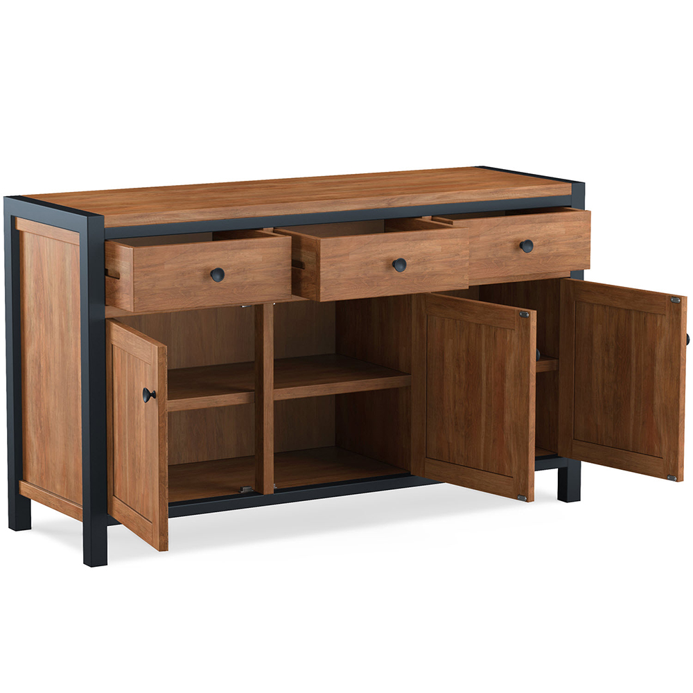 Qimera Acacia Wood Sideboard with 3 Doors 3 Drawers