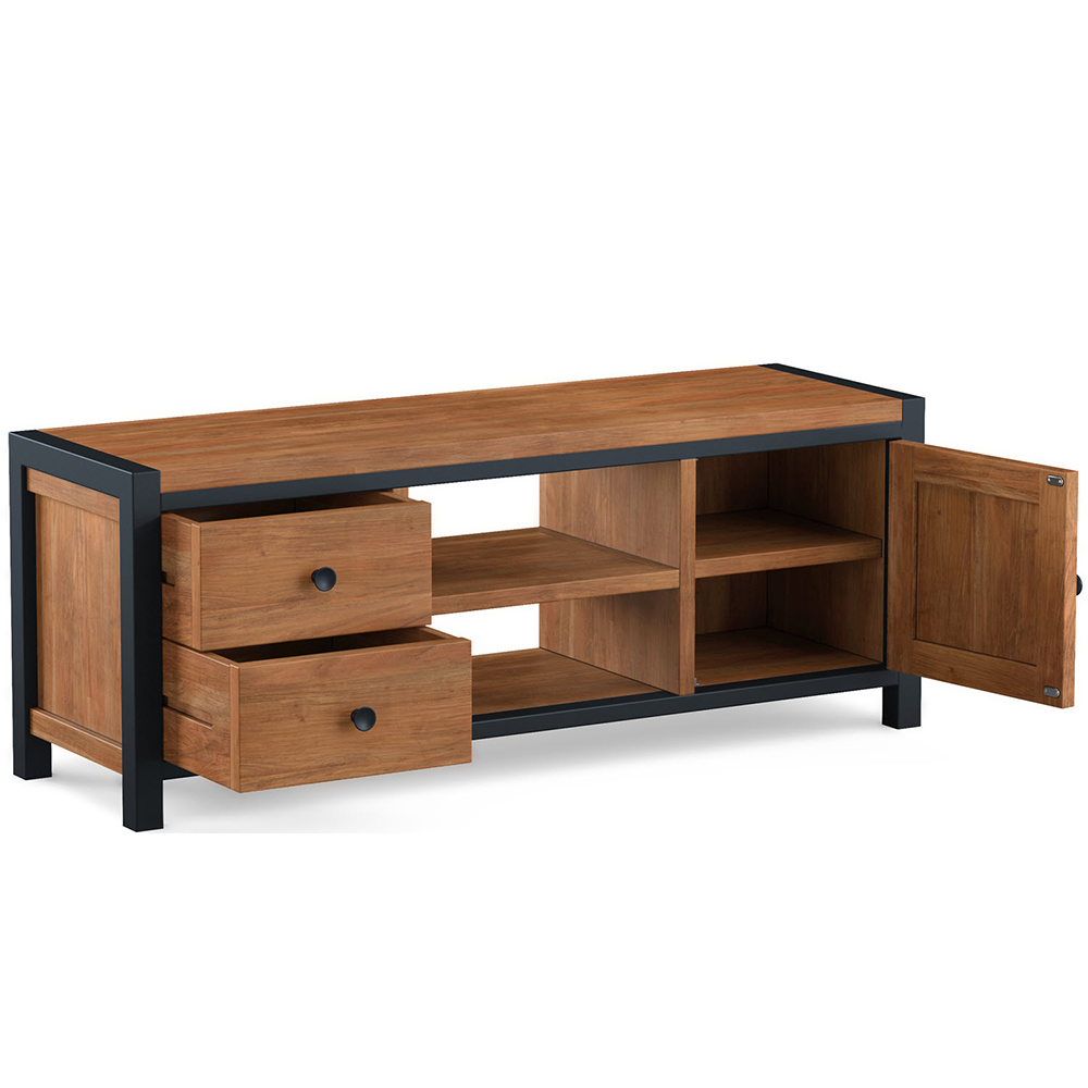 Qimera Acacia Wood TV Stand with 1 Door 2 Drawers