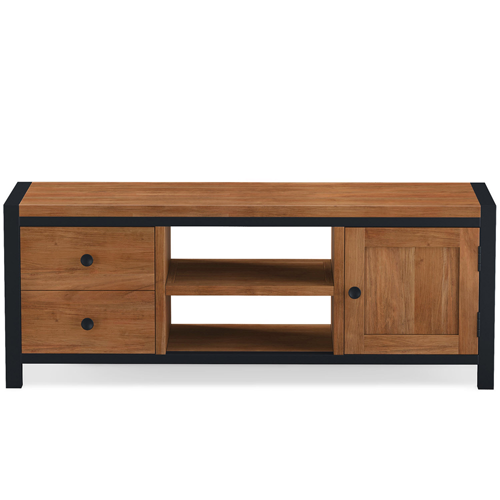 Qimera Acacia Wood TV Stand with 1 Door 2 Drawers