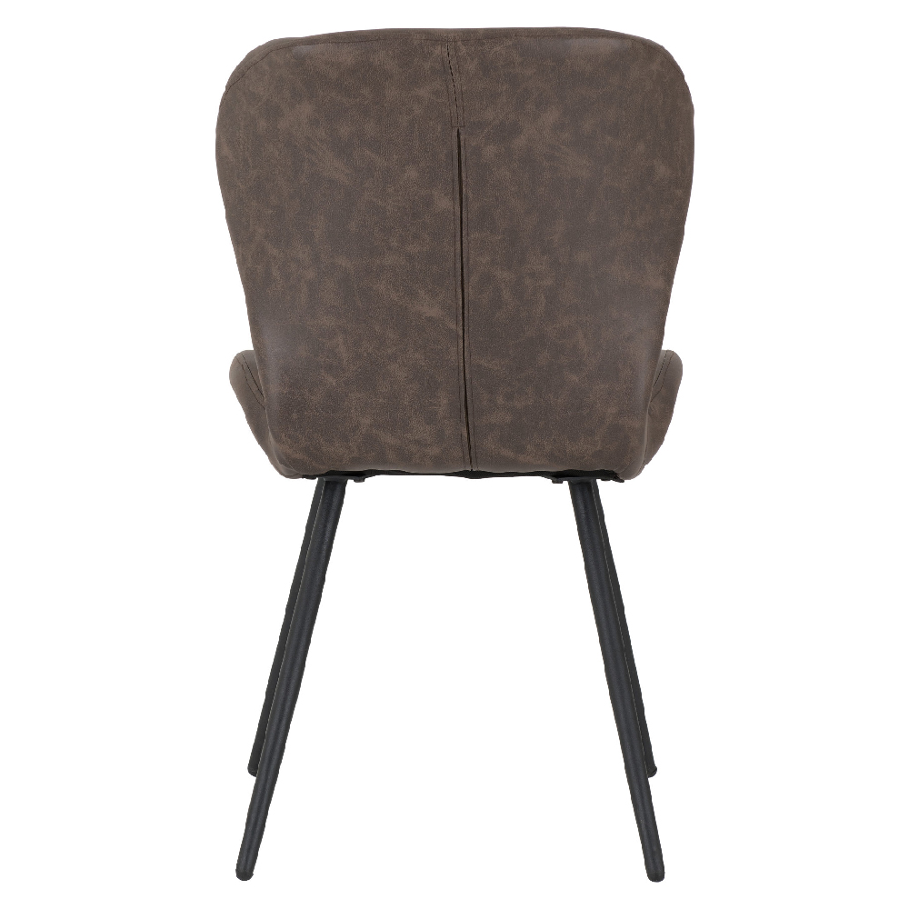 Qinson Brown Faux Leather Dining Chairs In Pair