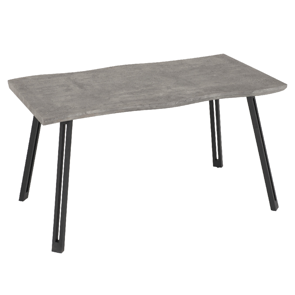 Qinson Concrete Effect Dining Table With 4 Chairs In Grey