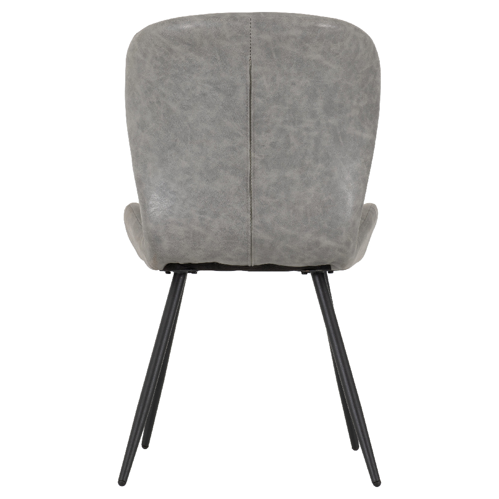 Qinson Grey Faux Leather Dining Chairs In Pair
