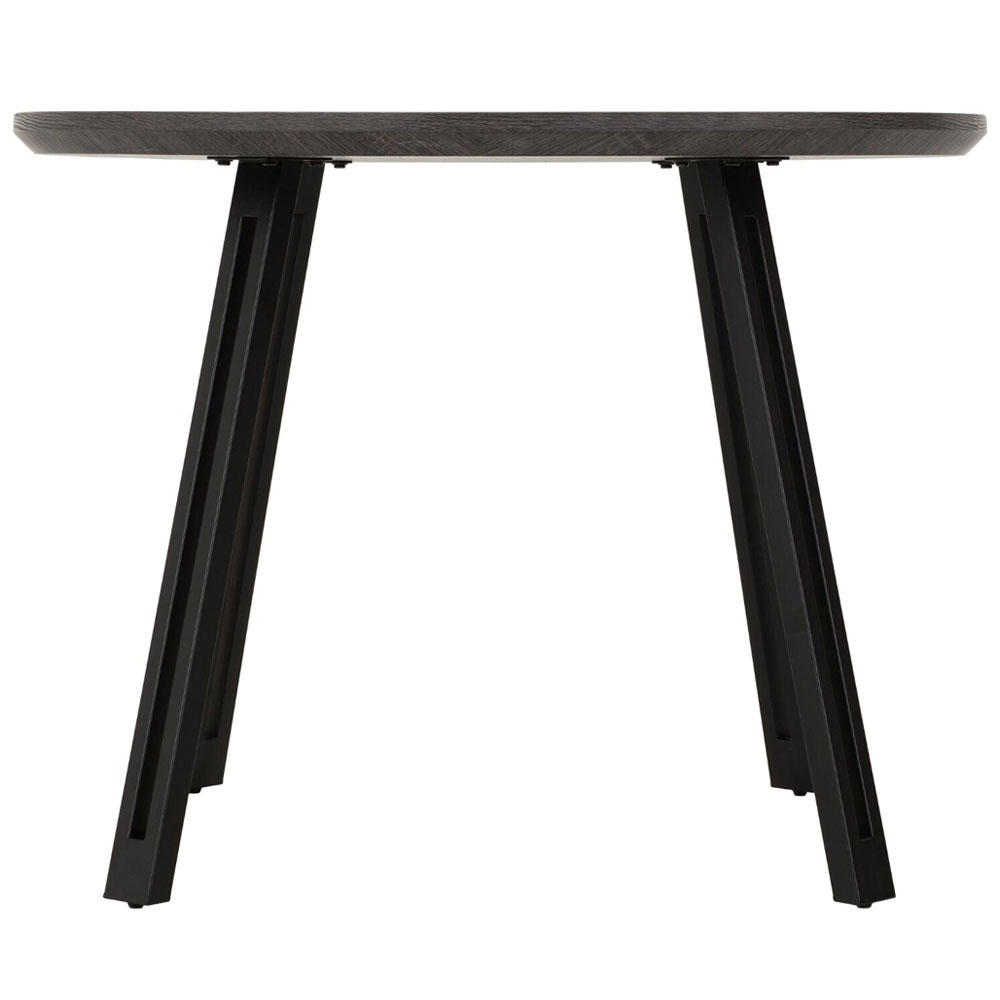 Qinson Round Wooden Dining Table in Black