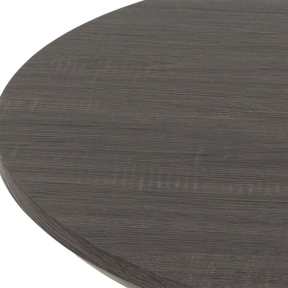 Qinson Round Wooden Dining Table in Black