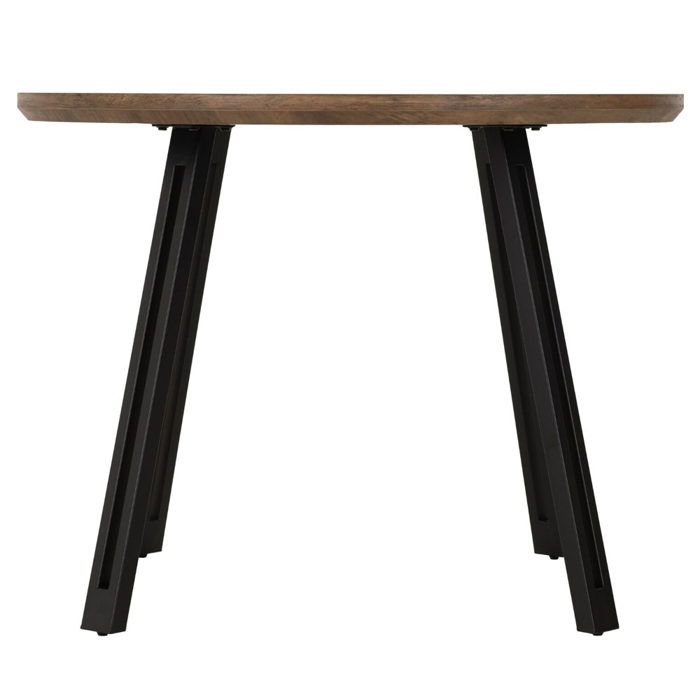Qinson Round Wooden Dining Table in Medium Oak