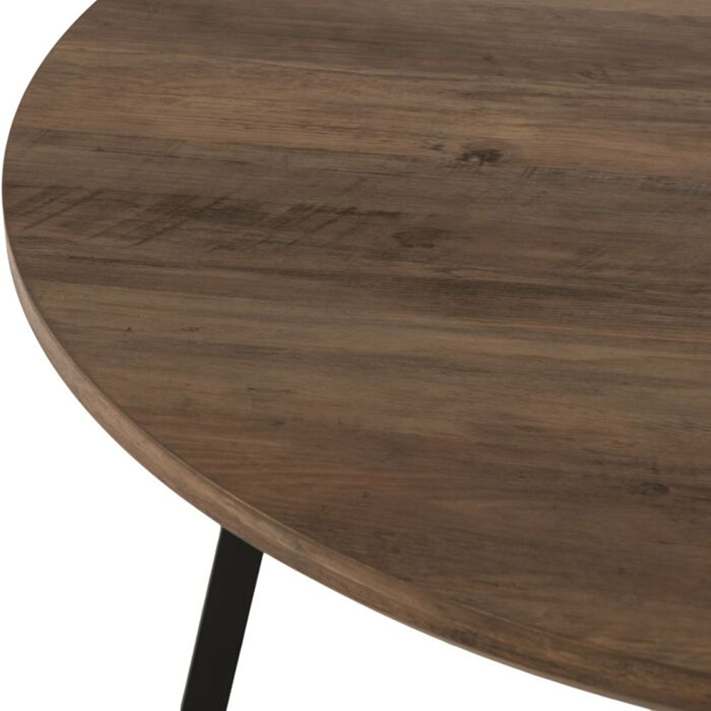 Qinson Round Wooden Dining Table in Medium Oak
