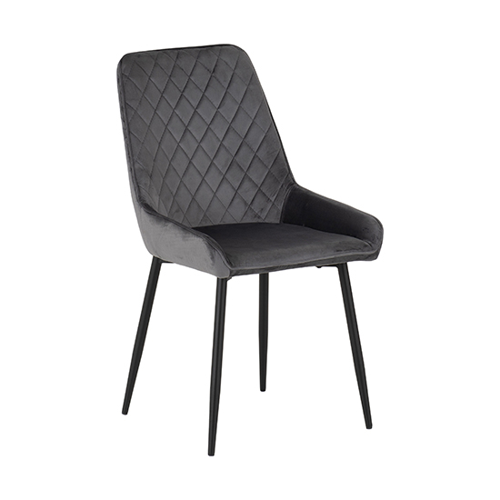 Qinson Straight Edge Dining Table With 4 Avah Grey Chairs