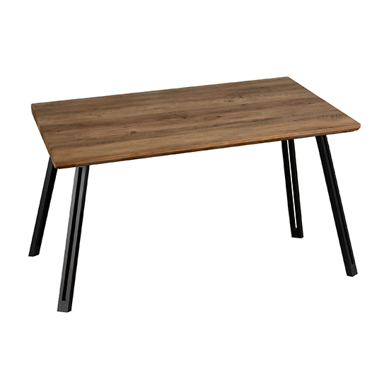 Qinson Straight Edge Dining Table With 4 Lyster Blue Chairs