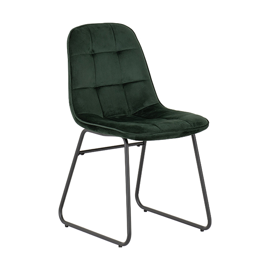 Qinson Straight Edge Dining Table With 4 Lyster Green Chairs