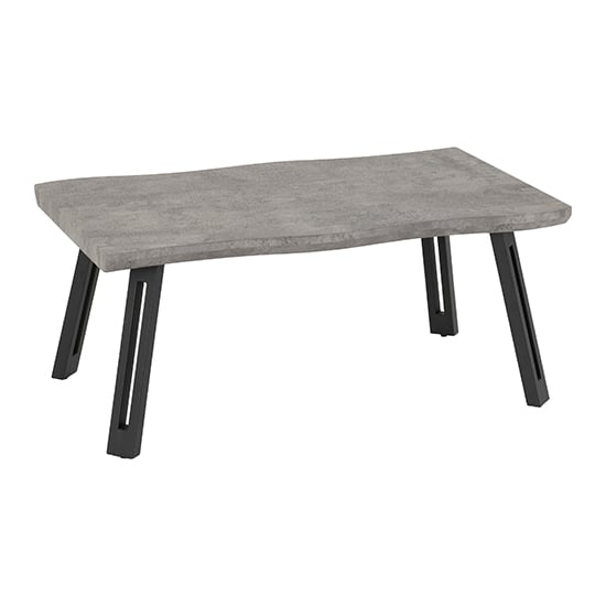 Product photograph of Qinson Wooden Wave Edge Coffee Table In Concrete Effect from Furniture in Fashion