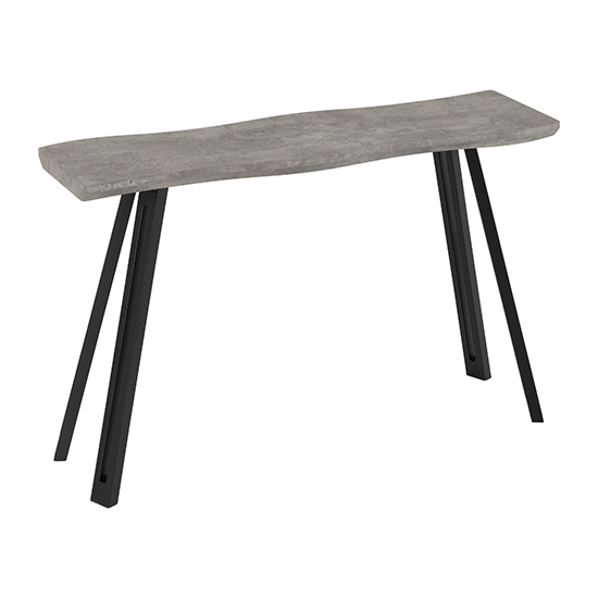 Qinson Wooden Wave Edge Console Table In Concrete Effect